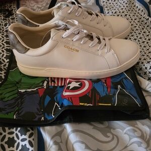 Coach Women's White and Silver Sneakers